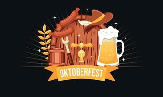 fond de festival de bière oktoberfest réaliste peut être utilisé pour le modèle daffiche vecteur