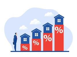 les entreprises investissent dans l'immobilier ou le prix du logement en hausse vecteur de concept