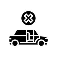 interdiction d'entrer dans l'illustration vectorielle de l'icône de glyphe de voiture étrangère vecteur