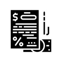accord financier pour obtenir un prêt glyphe icône illustration vectorielle vecteur
