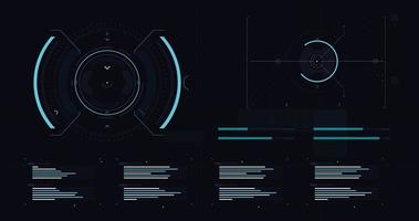 modèle hud fui pour écran large sans texte, éléments de conception futuristes. éléments de mise au point hud. conception de science-fiction. collection fui, viseur de collimateur militaire, ensemble de vecteur hud