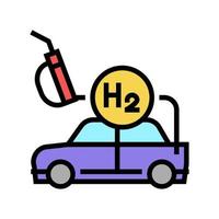 voiture de remplissage avec illustration vectorielle d'icône de couleur d'hydrogène vecteur