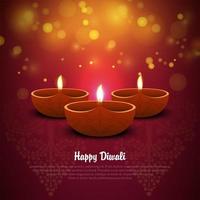 beau joyeux diwali festival des lumières vecteur de conception de vacances
