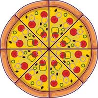 graphique d'illustration de pizza complète isolée vecteur