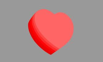 la plaque cardiaque rouge est superposée en couches. montrer la vue latérale, l'épaisseur du cœur. illustration sur fond gris. vecteur