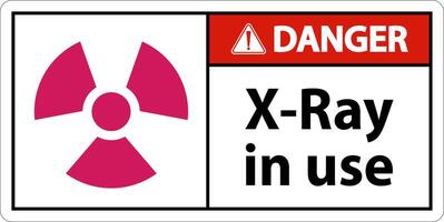 signe de danger x-ray en cours d'utilisation sur fond blanc vecteur