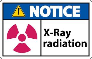 avis signe x-ray radiation sur fond blanc vecteur