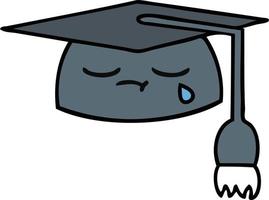 chapeau de graduation de dessin animé mignon vecteur