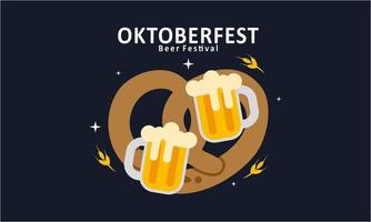 fond de festival de bière oktoberfest réaliste peut être utilisé pour le modèle daffiche vecteur