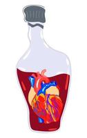 illustration vectorielle isolée de bouteille avec un coeur à l'intérieur. vecteur