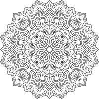 mandala décoratif noir et blanc. vecteur