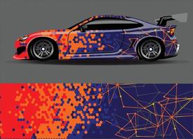 concept de conceptions d'autocollants en vinyle pour autocollants d'emballage de voiture. fond de tigre à rayures géométriques de conception automatique pour véhicules enveloppants voitures de course fourgonnettes et livrée vecteur