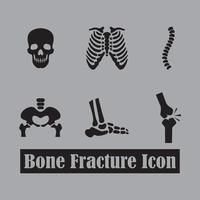 icône de fracture osseuse vecteur