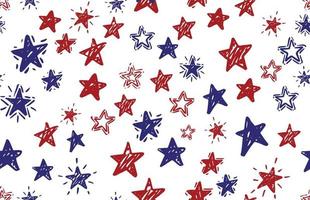 fête des présidents, fête de l'indépendance des états-unis, illustration dessinée à la main. grunge d'étoiles. vecteur