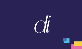 alphabet lettres initiales monogramme logo di, id, d et i vecteur