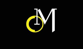 alphabet lettres initiales monogramme logo om, mo, o et m vecteur