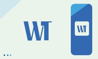 alphabet lettres initiales monogramme logo wt, tw, w et t vecteur