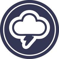 icône circulaire de nuage d'orage vecteur