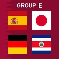 groupe de programme de match e. tournoi international de football au qatar. illustration vectorielle. vecteur
