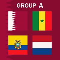 groupe de programme de match a. tournoi international de football au qatar. illustration vectorielle. vecteur