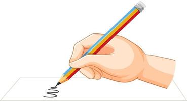main humaine avec dessin au crayon doodle vecteur