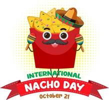 conception de bannière de la journée internationale des nachos vecteur