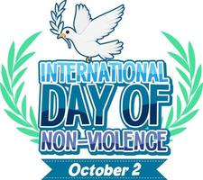 affiche de la journée internationale de la non violence vecteur