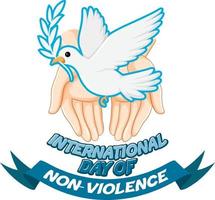 affiche de la journée internationale de la non violence vecteur