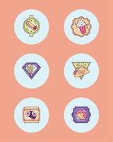 badges de nourriture fraîche vecteur