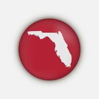 Carte du cercle d'état de Floride avec ombre vecteur