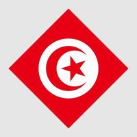 drapeau tunisien, couleurs officielles. illustration vectorielle. vecteur