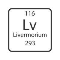 symbole de livermorium. élément chimique du tableau périodique. illustration vectorielle. vecteur