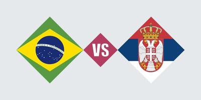 concept de drapeau du brésil contre la serbie. illustration vectorielle. vecteur