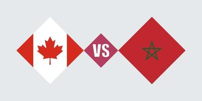 concept de drapeau canada vs maroc. illustration vectorielle. vecteur