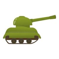 char militaire en style cartoon isolé sur fond blanc, véhicule de guerre vecteur