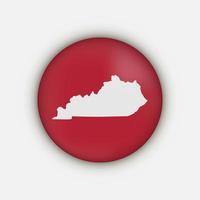 Carte du cercle de l'état du Kentucky avec ombre vecteur