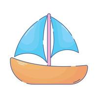 icône de dessin animé de voilier vecteur