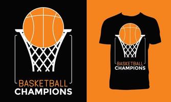 conception de t-shirt de champions de basket-ball vecteur