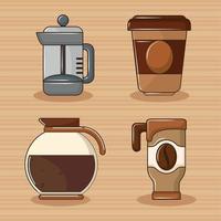 icônes définies café vecteur