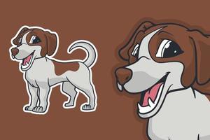 style de bande dessinée illustration vectorielle chien beagle vecteur
