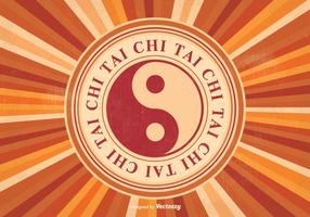 Retro Tai Chi Illustration Vectorisée vecteur