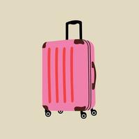 sacs à bagages, valises, bagages, élément de sacs de voyage dans un style moderne de ligne plate. illustration vectorielle dessinée à la main de loisirs, vacances, voyages, conception de dessin animé de voyage. patch vintage, logo, autocollant vecteur
