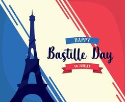 bonne fête de la bastille vecteur