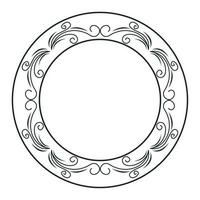 bordure vintage monochrome circulaire vecteur