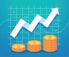 infographie de profit avec des pièces vecteur