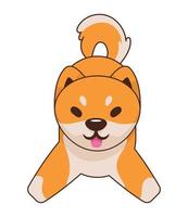 personnage de shiba inu heureux vecteur