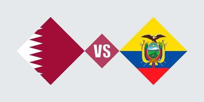 concept de drapeau equateur vs qatar. illustration vectorielle. vecteur