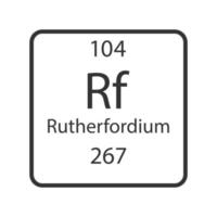 symbole du rutherfordium. élément chimique du tableau périodique. illustration vectorielle. vecteur