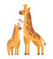 mère et bébé girafe vecteur