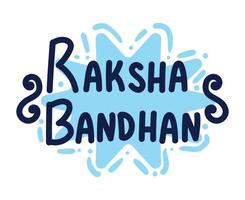 lettrage bleu raksha bandhan vecteur